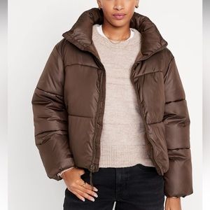 Plus size Old navy brown puffer coat